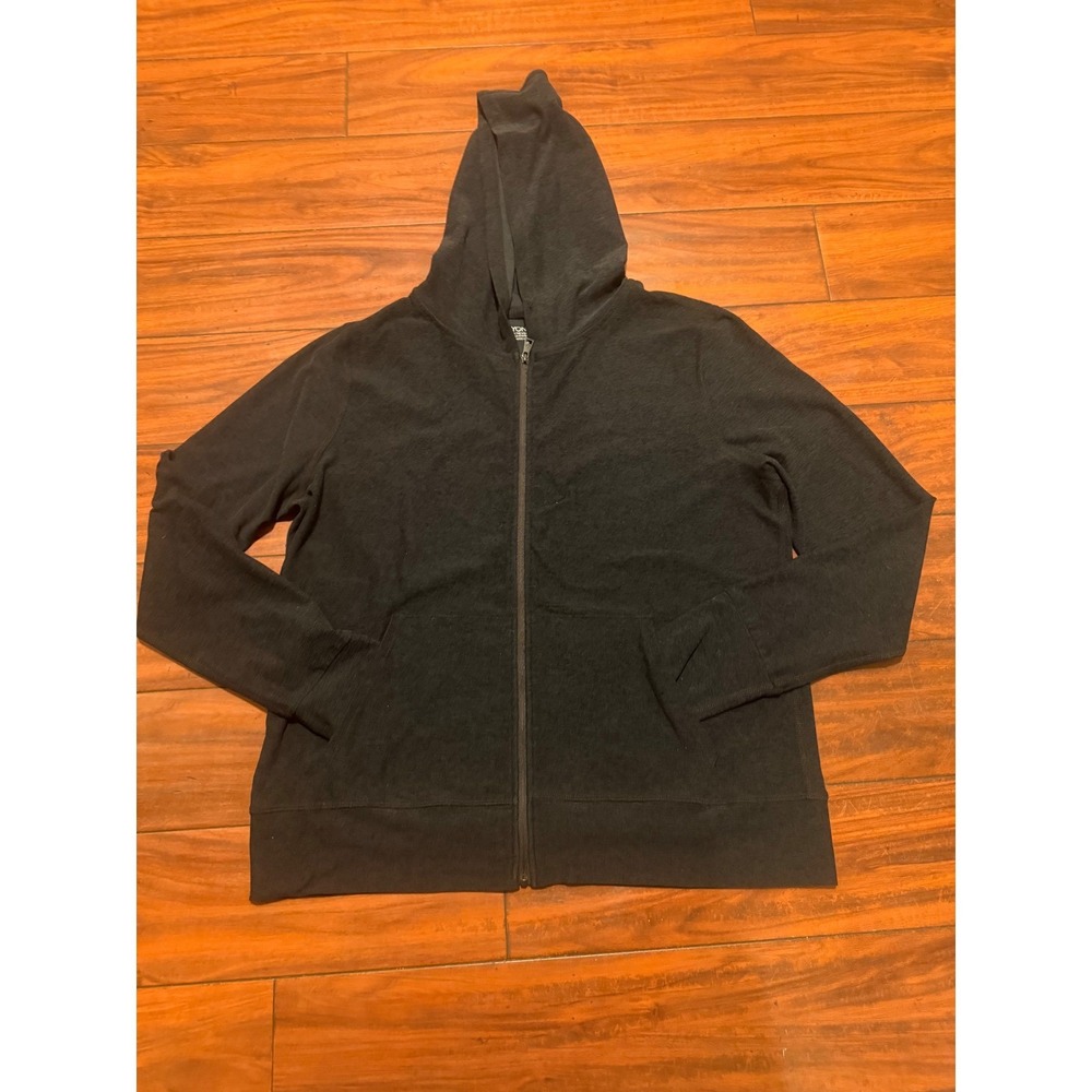 Beyond Yoga Womens Full Zip Hoodie Charcoal Grey Heather Jacket Size Medium 753 - Picture 3 of 7